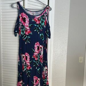 Floral Cold Shoulder Mini Dress